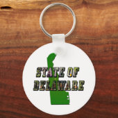 State of Delaware Afbeelding Tekst en kaart overzi Sleutelhanger (Voorkant)