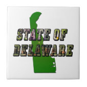 State of Delaware Afbeelding Tekst en kaart overzi Tegeltje (Voorkant)