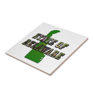 State of Delaware Afbeelding Tekst en kaart overzi Tegeltje