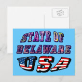State of Delaware Verenigde Staten Foto's en vlagt Briefkaart (Voorkant / Achterkant)