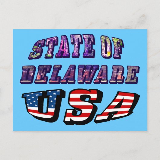 State of Delaware Verenigde Staten Foto's en vlagt Briefkaart (Voorkant)