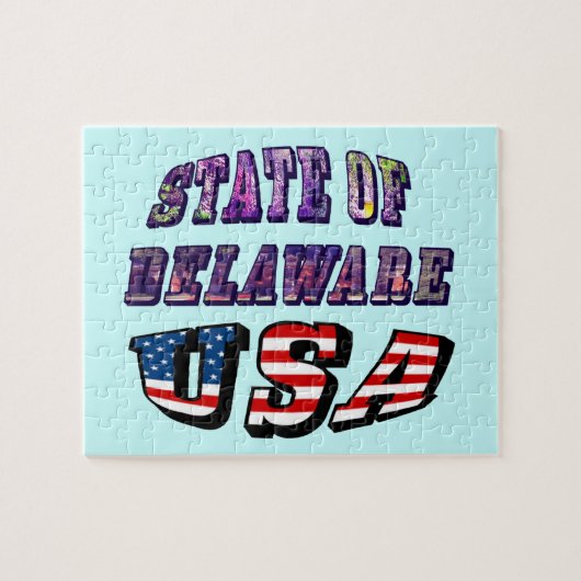 State of Delaware Verenigde Staten Foto's en vlagt Legpuzzel (Horizontaal)