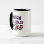 State of Delaware Verenigde Staten Foto's en vlagt Mok (Voorkant links)