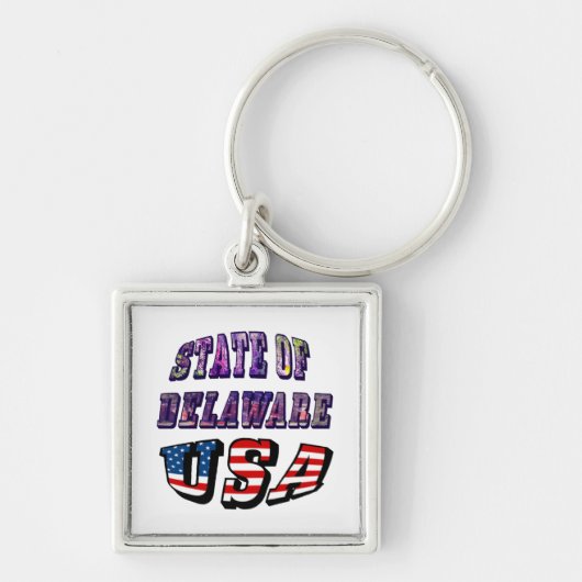 State of Delaware Verenigde Staten Foto's en vlagt Sleutelhanger (Voorkant)