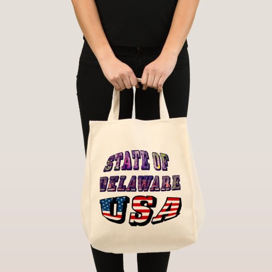 State of Delaware Verenigde Staten Foto's en vlagt Tote Bag (Voorkant (product))