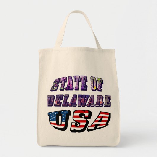 State of Delaware Verenigde Staten Foto's en vlagt Tote Bag (Voorkant)