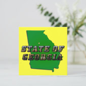 State of Georgia Kaart Omtrek en Afbeelding Tekst (Staand voorkant)