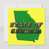 State of Georgia Kaart Omtrek en Afbeelding Tekst (Voorkant)