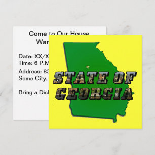 State of Georgia Kaart Omtrek en Afbeelding Tekst