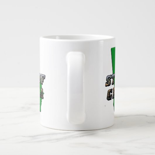 State of Georgia Kaart Omtrek en Afbeelding Tekst Grote Koffiekop (Achterkant)