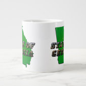 State of Georgia Kaart Omtrek en Afbeelding Tekst Grote Koffiekop (Voorkant)