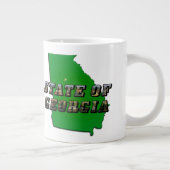 State of Georgia Kaart Omtrek en Afbeelding Tekst Grote Koffiekop (Rechts)