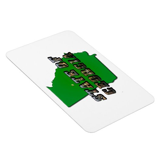 State of Georgia Kaart Omtrek en Afbeelding Tekst Magneet (Rechterzijde)