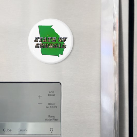 State of Georgia Kaart Omtrek en Afbeelding Tekst Magneet (Insitu (Koelkast))