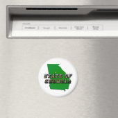 State of Georgia Kaart Omtrek en Afbeelding Tekst Magneet (Insitu (Vaatwasser))