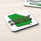 State of Georgia Kaart Omtrek en Afbeelding Tekst Onderzetter (Linkerzijde)