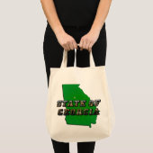 State of Georgia Kaart Omtrek en Afbeelding Tekst Tote Bag (Voorkant (product))