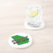 State of Georgia Kaart Omtrek en Afbeelding Tekst Zandsteen Onderzetter (Zijkant)