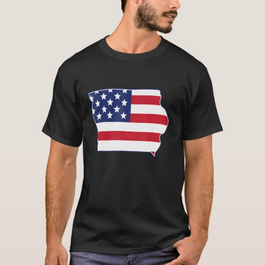 State of Iowa USA American Flag Patriotic T-shirt (Voorkant)