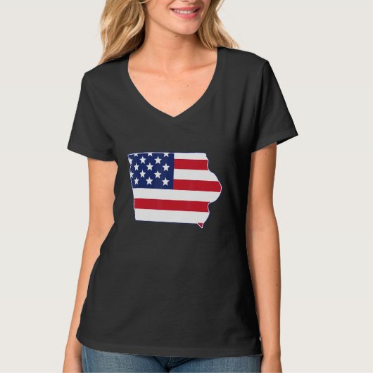 State of Iowa USA American Flag Patriotic T-shirt (Voorkant)