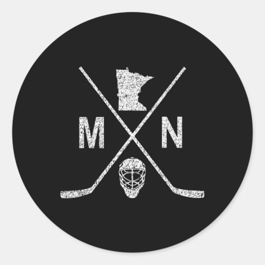 State of Man Hockey Look Ronde Sticker (Voorkant)