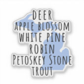 State of Michigan Symbols Vinyl Stickers (Voorkant)