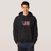 State of Montana USA American Flag Patriotic Hoodie (Voorkant volledig)