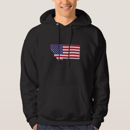 State of Montana USA American Flag Patriotic Hoodie (Voorkant)
