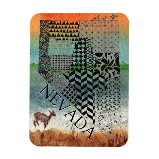 State of Nevada Desert Foto Magneet (Verticaal)