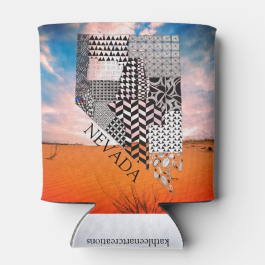 State of Nevada Kaart Illustratie Koelbox Blikjeskoeler (Achterkant)