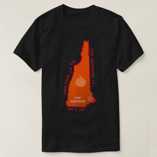State of New Hampshire-kaart met staatssymbool en  T-shirt (Design voorkant)