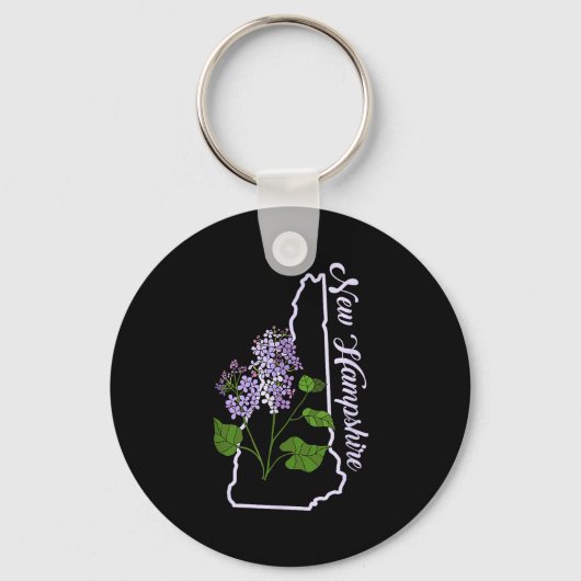 State Of New Hampshire Purple Lilac Flower  Sleutelhanger (Voorkant)