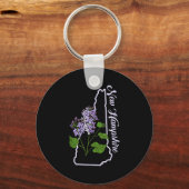 State Of New Hampshire Purple Lilac Flower  Sleutelhanger (Voorkant)