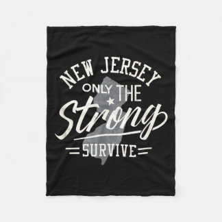 State Of New Jersey Funny Only The Strong Survive  Fleece Deken