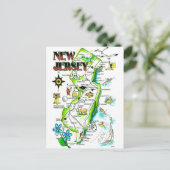 State of New Jersey Illustrated Postcard Briefkaart (Staand voorkant)