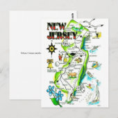 State of New Jersey Illustrated Postcard Briefkaart (Voorkant / Achterkant)