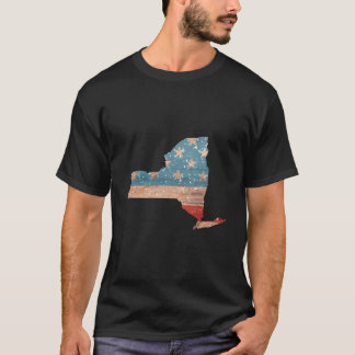 State Of New York Patriotic Usa Flag For T-shirt