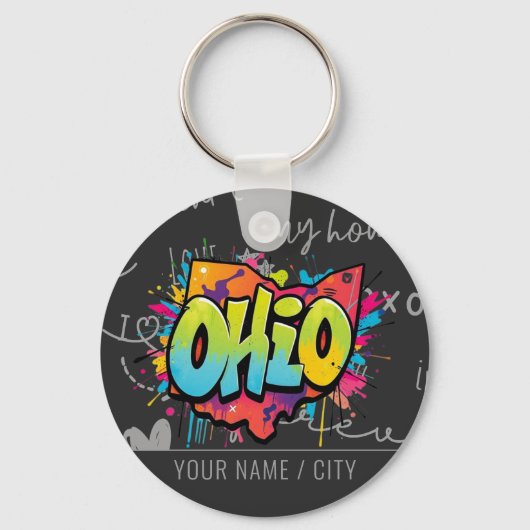 State of Ohio graffiti accessoire Sleutelhanger (Voorkant)