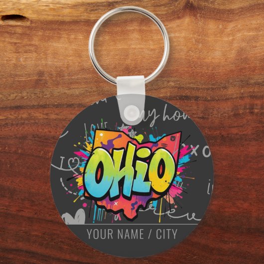 State of Ohio graffiti accessoire Sleutelhanger (Voorkant)
