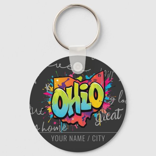 State of Ohio graffiti accessoire Sleutelhanger (Achterkant)