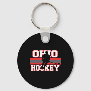 State of Ohio ijshockeyspeler Gear sportcoach Sleutelhanger