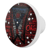 State of Ohio Woord Kunst Keramische Knop (Rechts)