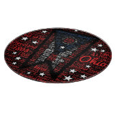 State of Ohio Woordkunst Glas Snijplank 12" (Hoek)