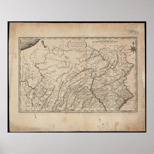 State of Pennsylvania  Map Poster (Voorkant)