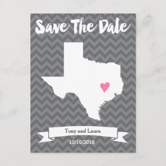 State of Texas Chevron Save The Date Heart Kaart K