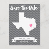 State of Texas Chevron Save The Date Heart Kaart K (Voorkant)