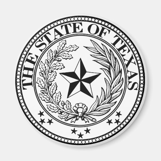 State of Texas Magnet White (Voorkant)