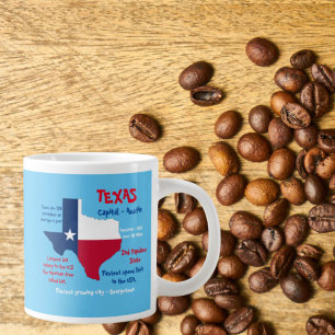 State of Texas Onderzetter Verbazingwekkende feite Grote Koffiekop