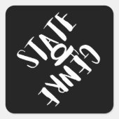 State ofGenre Zwart-wit vierkante Sticker (Voorkant)