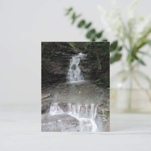 State Park Cascading Waterfall Briefkaart (Staand voorkant)